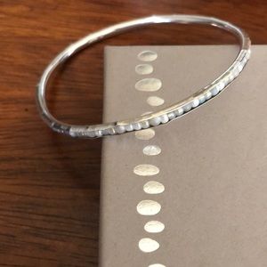 Silpada Flexible Bangle w/ white beads